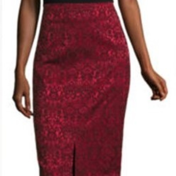 Worthington High Waist Brocade Textured Skirt - Picture 2 of 8